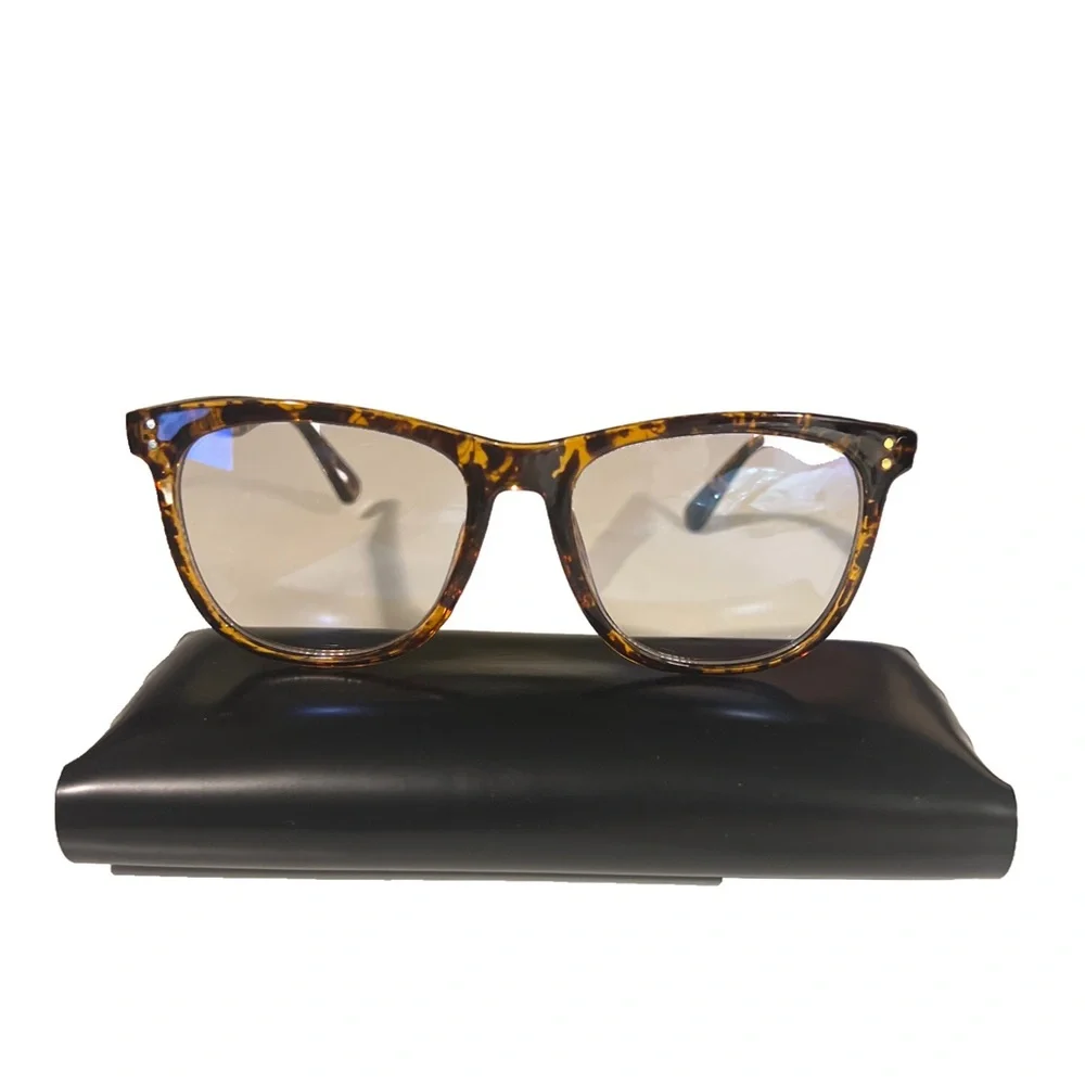 JUHALL Unisex Tortoise Frames/Blue Light Blocking Glasses for PC Reading etc